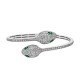 Bvlgari Jewelry 18k White Gold 1.68cttw Diamond and 0.45cttw Emerald Serpenti Bracelet Size Small 356522