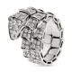 Bvlgari Jewelry 18k White Gold Serpenti Viper 2.77cttw 2 Row Full Pave Diamond Ring - Size Medium 345226