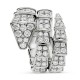 Bvlgari Jewelry 18k White Gold Serpenti Viper 2.77cttw 2 Row Full Pave Diamond Ring - Size Medium 345226