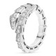Bvlgari Jewelry 18k White Gold Serpenti Viper 0.66cttw Pave Diamond Ring - Size Medium 354708