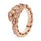 Bvlgari Jewelry 18k Rose Gold Serpenti Viper 0.59cttw Pave Diamond Ring - Size Small 355974