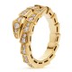 BVLGARI JEWELRY 18k Yellow Gold Serpenti 0.66cttw Diamond Ring Size Medium 357491