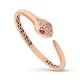 BVLGARI JEWELRY 18k Rose Gold Serpenti 0.30cttw Diamond and Rubellite Bracelet - Size M 352820