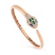 Bvlgari Jewelry 18k Rose Gold Serpenti 0.40cttw Sapphire and 0.50cttw Diamond and Malachite Bracelet - Size Medium 356196