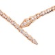 Bvlgari Jewelry 18k Rose Gold 5.29cttw Full Pave Diamond Serpenti Viper Necklace Size Large 358777