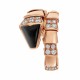 Bvlgari Jewelry 18k Rose Gold 0.83cttw Diamond and Onyx Serpenti Viper 1 Row Ring Size Large 345221