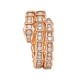 Bvlgari Jewelry 18k Rose Gold 1.22cttw Diamond Serpenti Viper 2 Row Ring Size Large 357262