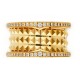 Bvlgari Jewelry 18k Yellow Gold B.ZERO1 3 Band 0.53cttw Pave Diamond Ring - Size 6.5 357898