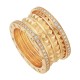 Bvlgari Jewelry 18k Yellow Gold B.ZERO1 3 Band 0.53cttw Pave Diamond Ring - Size 6.5 357898
