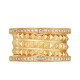 Bvlgari Jewelry 18k Yellow Gold B.ZERO1 3 Band 0.53cttw Pave Diamond Ring - Size 7.25 357909