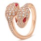 Bvlgari Jewelry 18k Rose Gold Serpenti Seduttori 0.57cttw Diamond and Rubellite Ring - Size 6.5 358087