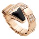 Bvlgari Jewelry 18k Rose Gold Serpenti Viper 0.83cttw Pave Diamond Ring - Size Medium 345220