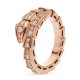 Bvlgari Jewelry 18k Rose Gold Serpenti Viper 0.66cttw Full Pave Diamond Ring - Size Medium 355976