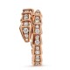 Bvlgari Jewelry 18k Rose Gold Serpenti Viper 0.66cttw Full Pave Diamond Ring - Size Medium 355976