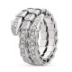 Bvlgari Jewelry 18k White Gold Serpenti Viper 2 Row 1.22cttw Full Pave Diamond Ring - Size Medium 357259