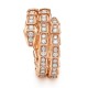 Bvlgari Jewelry 18k Rose Gold Serpenti Viper 2 Row 1.13cttw Full Pave Diamond Ring - Size Small 357264