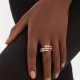 Bvlgari Jewelry 18k Rose Gold Serpenti Viper 2 Row 1.13cttw Full Pave Diamond Ring - Size Small 357264