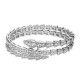 Bvlgari Jewelry 18k White Gold Serpenti Viper 2 Row 5.42cttw Full Pave Diamond Bracelet - Size Medium 357274