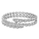 Bvlgari Jewelry 18k White Gold Serpenti Viper 2 Row 5.42cttw Full Pave Diamond Bracelet - Size Medium 357274