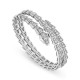 Bvlgari Jewelry 18k White Gold Serpenti Viper 2 Row 5.42cttw Full Pave Diamond Bracelet - Size Medium 357274