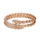 Bvlgari Jewelry 18k Rose Gold Serpenti Viper 2 Row 5.42cttw Full Pave Diamond Bracelet - Size Medium 357271