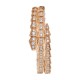 Bvlgari Jewelry 18k Rose Gold Serpenti Viper 2 Row 5.42cttw Full Pave Diamond Bracelet - Size Medium 357271