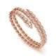 Bvlgari Jewelry 18k Rose Gold Serpenti Viper 2 Row 5.42cttw Full Pave Diamond Bracelet - Size Medium 357271