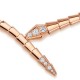 Bvlgari Jewelry 18k Rose Gold Serpenti Viper 0.41cttw Diamond Necklace - Size Medium 357863