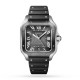 Cartier Santos De Cartier Watch Large Model, Automatic Movement, Steel, ADLC, Interchangeable Metal And Rubber Bracelets WSSA0037