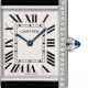 Cartier Tank Must watch, large model, quartz movement. Steel case, bezel set with 42 brilliant-cut diamonds W4TA0017