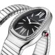 Bvlgari Serpenti Tubogas 35mm Black Dial Diamond Ladies Watch - Stainless Steel 103524