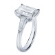 JB Star Platinum 5.05cttw Emerald Cut Engagement Ring - Ring Size 6.5 4398/114