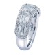 JB Star Platinum 3.3cttw Emerald Cut Halo 5 Stone Diamond Band -Ring Size 6.5 5500/003