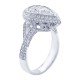 JB Star Platinum 2.87cttw Pear Cut Halo Engagement Ring Size 6.5 1261/007